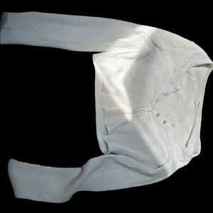 Garage white long sleeve crop top